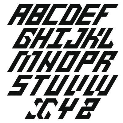 向量现代黑色字母在白色
