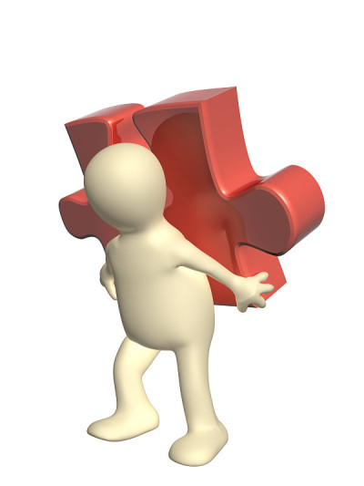 3d人与部分拼图