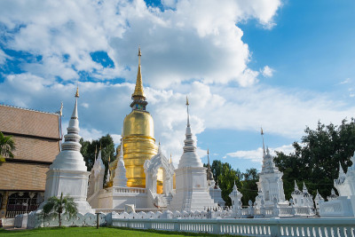 泰国清迈的金塔。宣德寺。