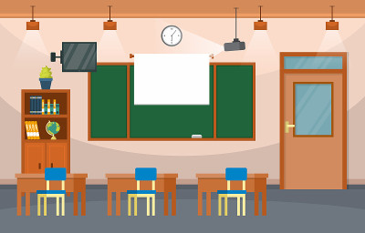 空教室室内教育小学班级无人插图