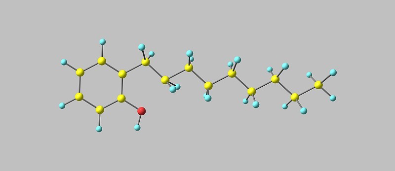 壬基酚分子结构在灰色上孤立