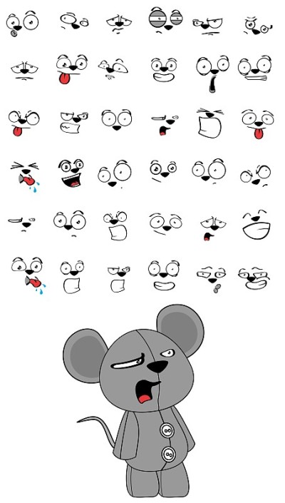 kawaii baby mouse cartoon expressions collection s