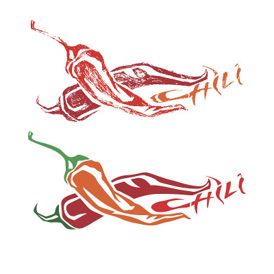 Red chilli pepper isolated on white background.