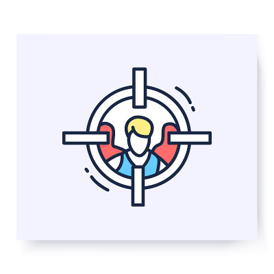 目标观众颜色图标。矢量图