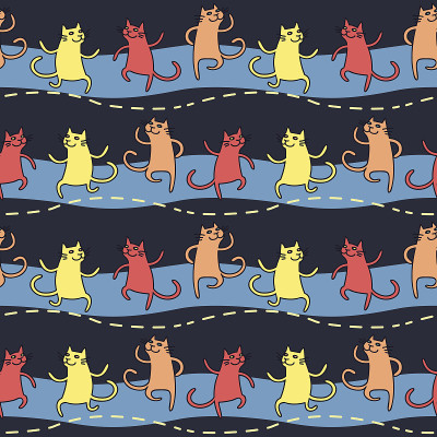 可爱的猫跳舞。