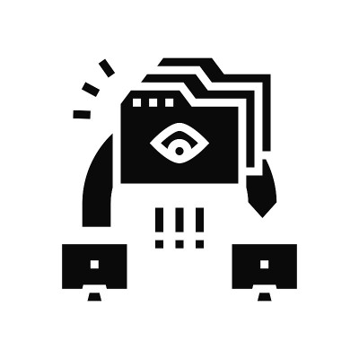 中间的人攻击字形图标矢量插图
