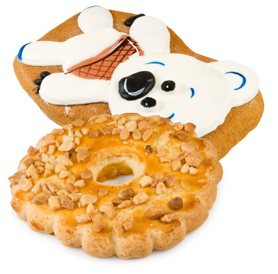 一个酥饼饼干圈的孤立图像