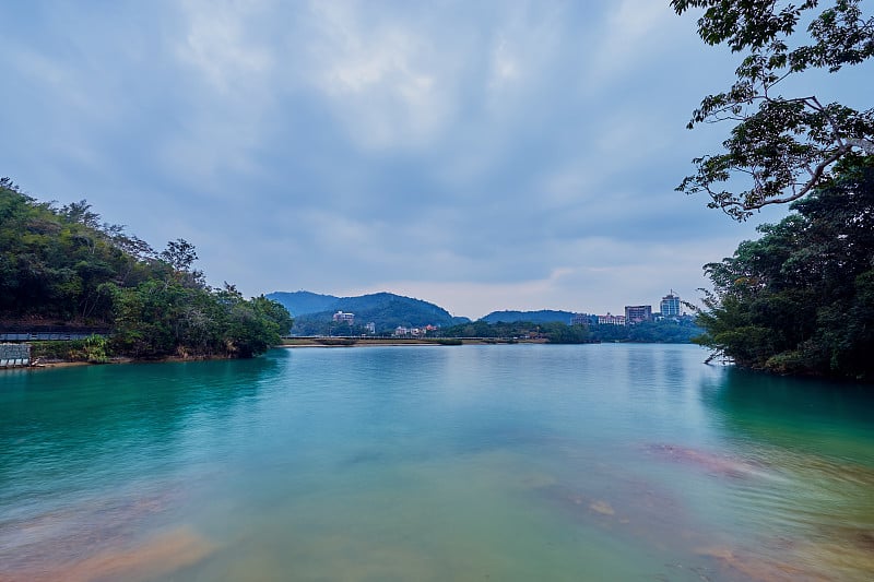 台湾日月潭日落美景(露露岛景)