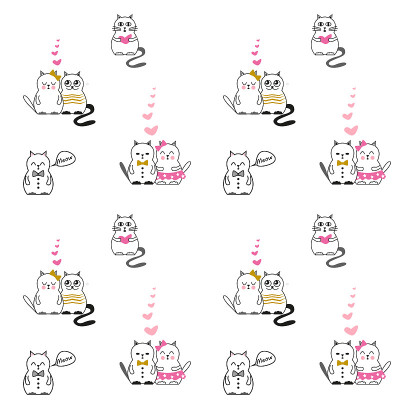 画着黑白相间的小猫