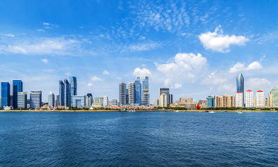 青岛城市建筑景观与天际线