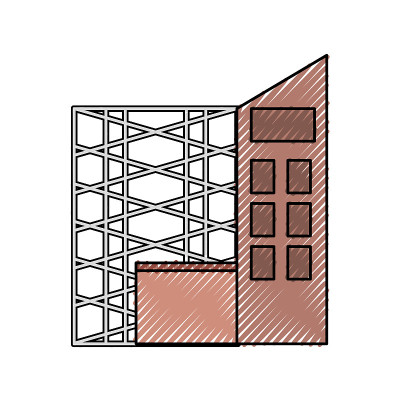 脚手架和构建矢量插图