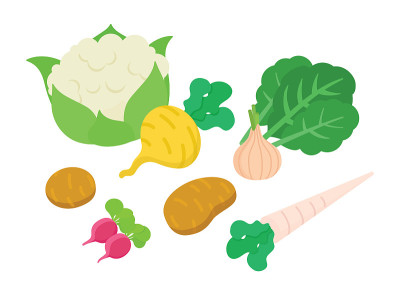 蔬菜集等距矢量插图
