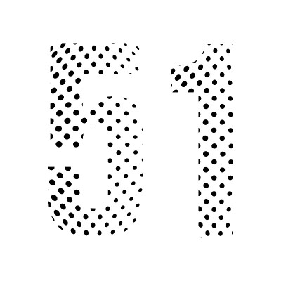 51号，半音。在白色背景上孤立的虚线插图。矢量插图。