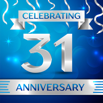 Thirty one 31 Years Anniversary Celebration Design