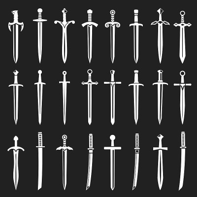 Swords on black background