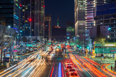 首尔夜景，韩国。