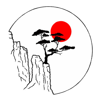 传统亚洲风格的景观。
