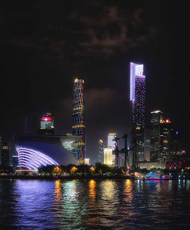 中国广州珠江边的摩天大楼