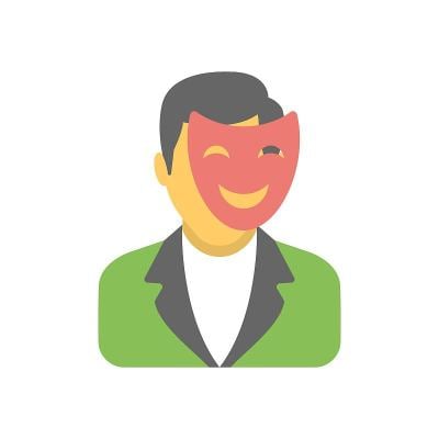戏剧演员图标在平面设计风格。