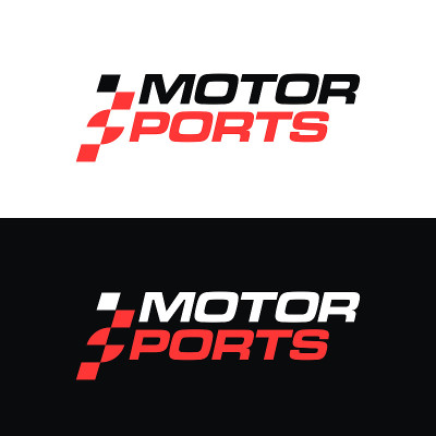 Wordmark赛车标志，与比赛风格字母S为运动矢量图标在白色背景