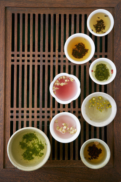各种各样的茶