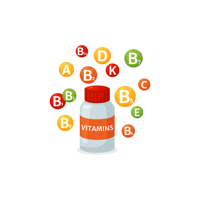 复合维生素瓶含有矿物质、抗氧化剂、微量元素