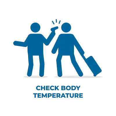 New normal body temperature checking concept. Staf