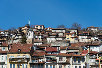 大的Tarnovo。圣尼古拉斯教堂的钟楼。保加利亚。