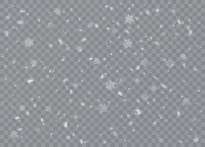 下降。雪花，雪花的背景，雪花。圣诞雪花迎新年。大雪纷飞，雪花形状各异。矢量图