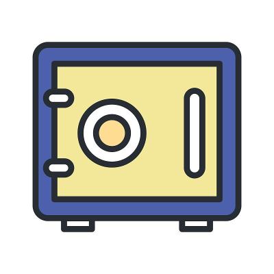 安全图标在平面设计风格。财富保护，安全象征。