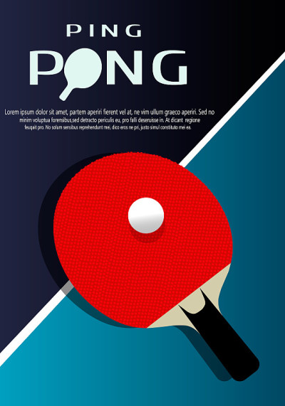 Ping pong Poster Template. Table and rackets for p
