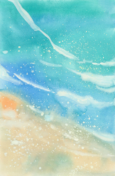 水彩沙滩