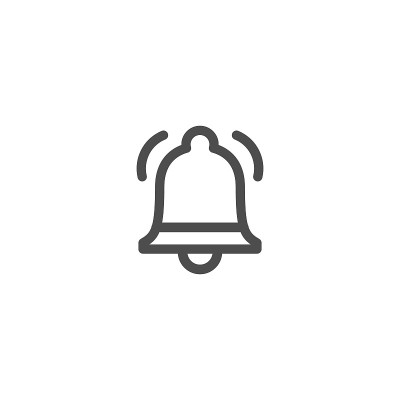 贝尔图标。铃声，警报，警报信号。消息/聊天通知符号现代移动和web应用UI/UX设计。