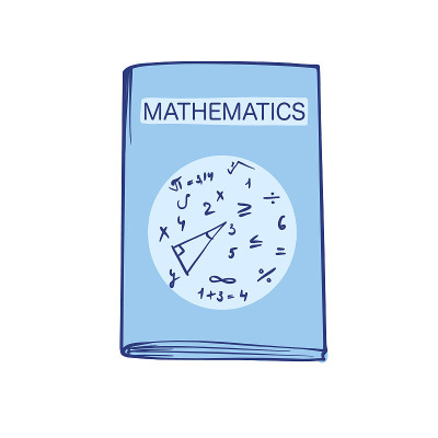 Color illustration of a school math notebook. Stoc