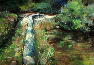 粉笔画的夏季风景