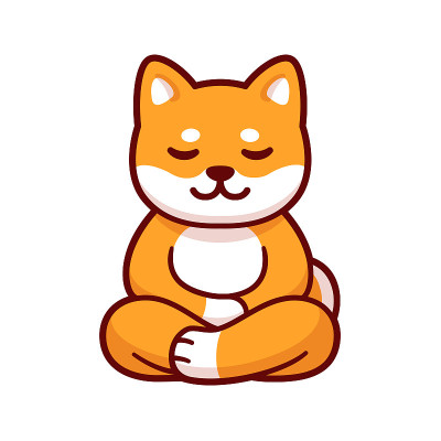 卡通柴犬沉思