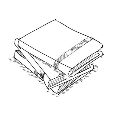 矢量素描手绘旧书