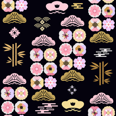 Beautiful japanese seamless  pattern