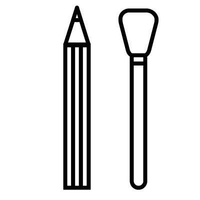 Black-and-white icon is a simple linear trendy gla