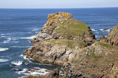 范点。野外的海岸。Finistere。布列塔尼