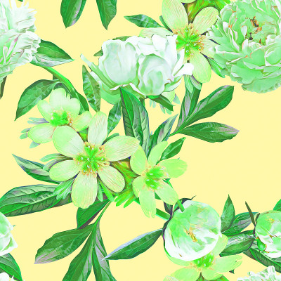 春花无缝图案。
