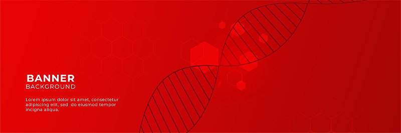 摘要红色技术旗帜背景具有三维重叠层和六边形几何形状