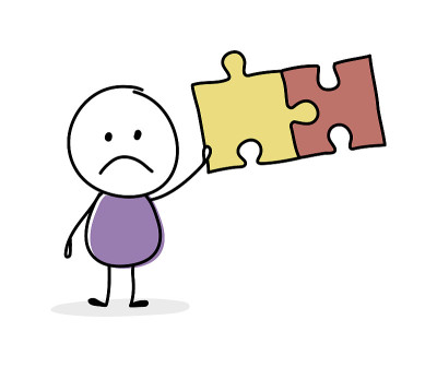 有趣的拼图手。经营理念。向量
