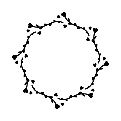 矢量手绘框架与心
