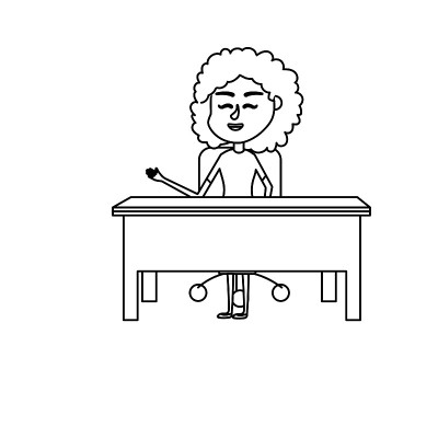 排女老师坐着给学生们讲解