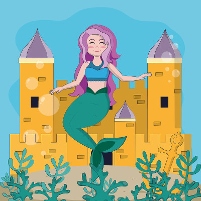 Beautiful and magic mermaid