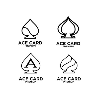 Ace卡片黑色矢量图标设计
