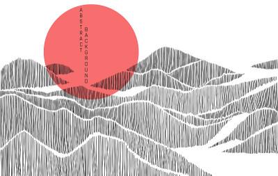 日本风格的山水与红色圈