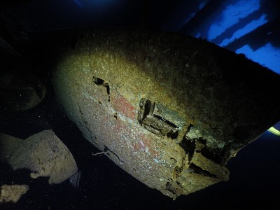 Famous wreck ship Fujikawa maru in Truk lagoon
