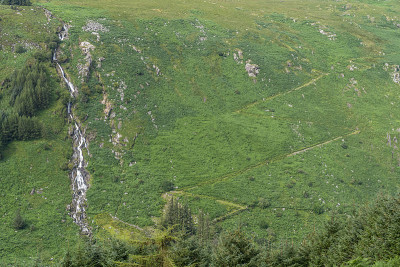 威克洛的Glenmalure瀑布景观。